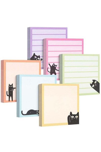 Generic Sticky Notes, 3" x 3", 6 Pads, 480 Sheets, Black Cat Sticky Notes, Ca...