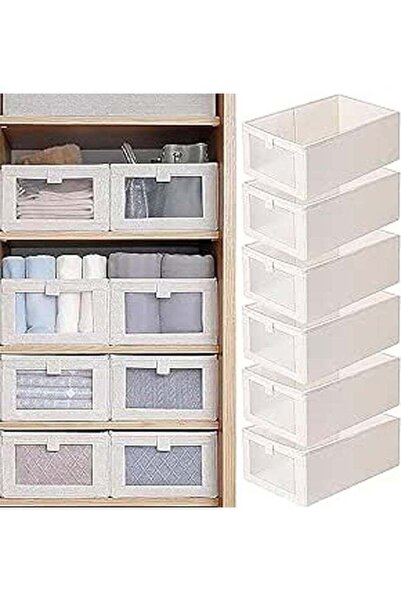 Generic 6-piece foldable wardrobe storage box wardrobe organizer, visible lin...