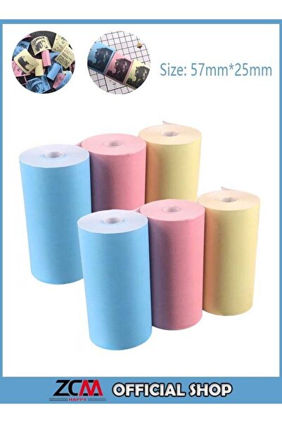 Generic 6-piece Printable Thermal Paper Rolls for Thermal Printers 57x25mm