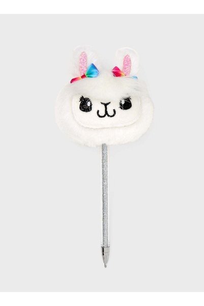 Generic White Llama Novelty Glitter Pen