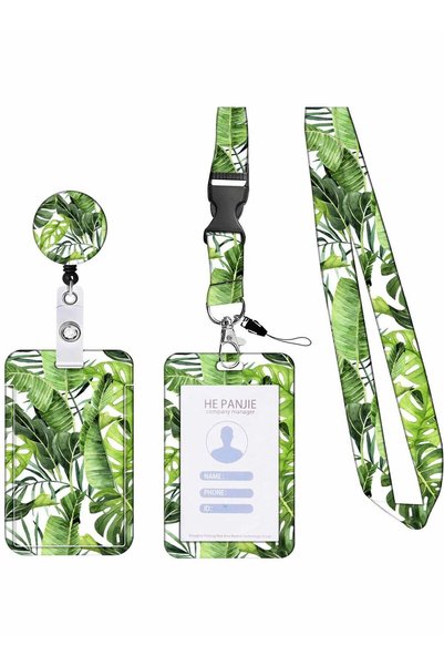 Generic ID Badge Holder with Lanyard - Fashionable Card Holders Retractable L...