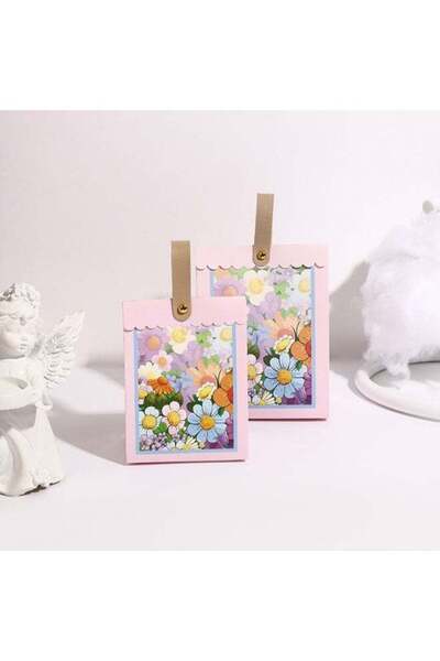 Generic Small Gift Box for Ladies with Hand strap Handle Homemade Purple Color