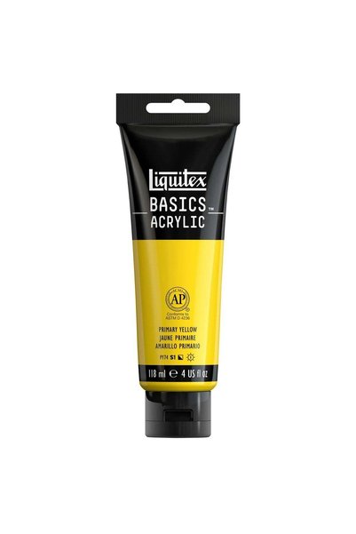 Generic Basics Acrylic Colour Paint Tube 118ml Content Primary Yellow