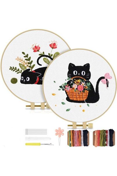 Generic 2 Pack Embroidery Kit for Adult Beginners, Embroidery DIY Starter Kit...