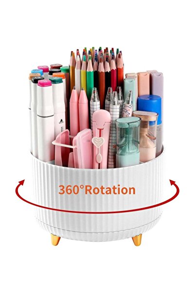 Generic Pencil Holder For Desk,5 Slots 360°Degree Rotating Desk Organizers,De...