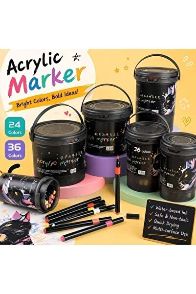 Generic 24/36/48/60 Colors Premium Acrylic Paint Marker Set, Quick Drying Wat...