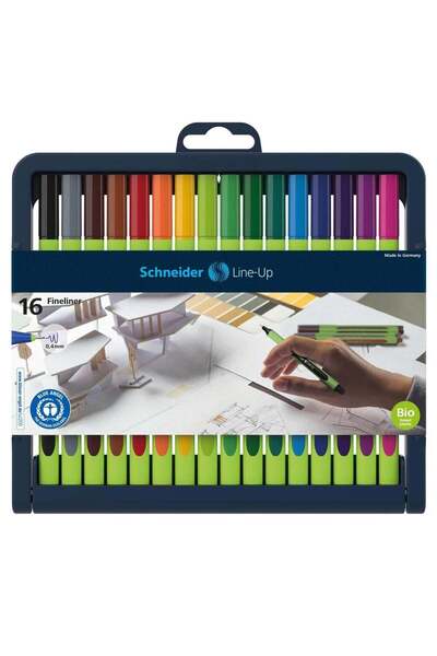 Generic 16-Piece Line-Up Fineliner 0.4mm Tip Multicolour
