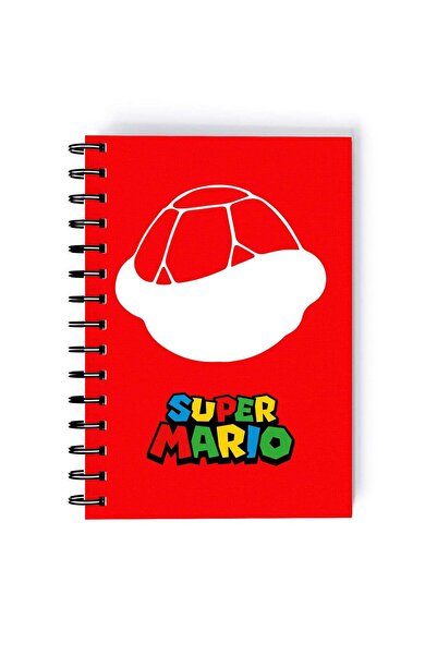 Generic Mario Minimal Style Printed Spiral A5 Notebook Green/Beige