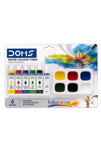 Generic Water Colour Tubes + Colour Palette 6 Shades