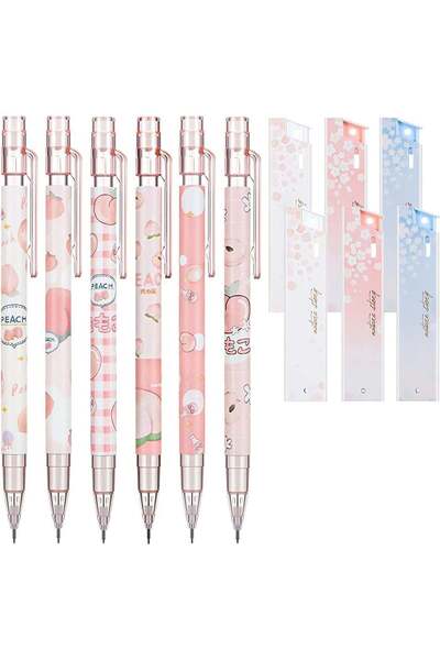 Generic 6 Pcs Kawaii Mechanical Pencil Set, Mechanical Pencils with Tubes 0.5...