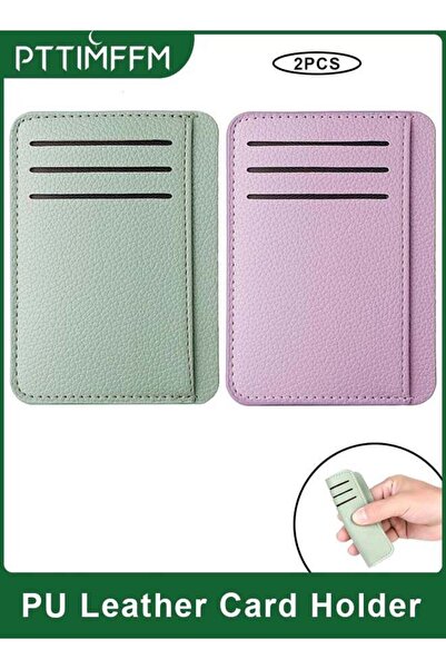 Generic 2PCS Ultra-Thin PU Leather Card Holder Wallet, Soft, Durable, Large-C...