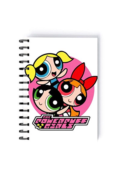 Generic Power Puff Girl Printed Spiral A5 Notebook Green/Beige/Pink