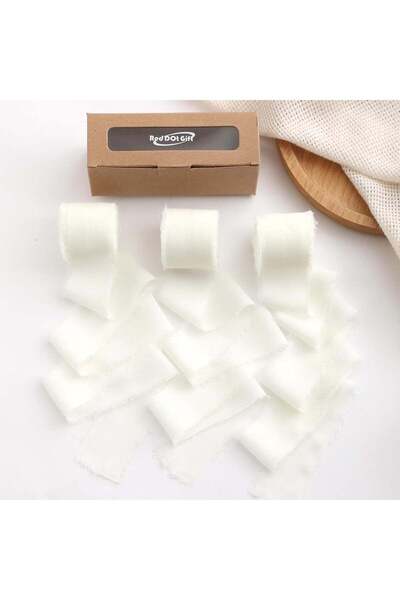 Generic Red Dot Gift® Pack of 3 Cream White Chiffon Ribbons 1.5" X 7Yd for Gi...