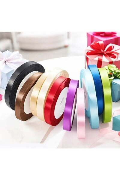 Generic 10 Rolls Rainbow Double Face Satin Ribbon, Decorative Gift Wrapping R...
