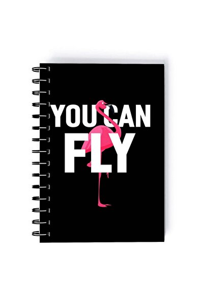 Generic Spiral A5 Notebook Inspirational Quote Motivations You can Fly Black ...