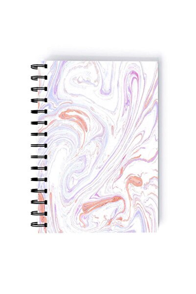 Generic Spiral A5 Notebook Marble Pattern Elegant Design Pink White Aesthetics