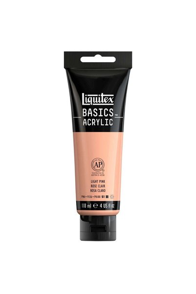 Generic Basics Acrylic Colour Paint Tube 118ml Content Light Pink