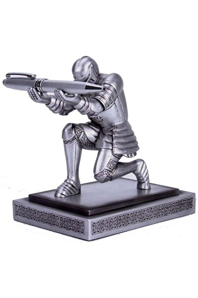 Generic Knight Pen Holder Resin Statue, Kneeling Medieval Soldier Pen Stand, ...