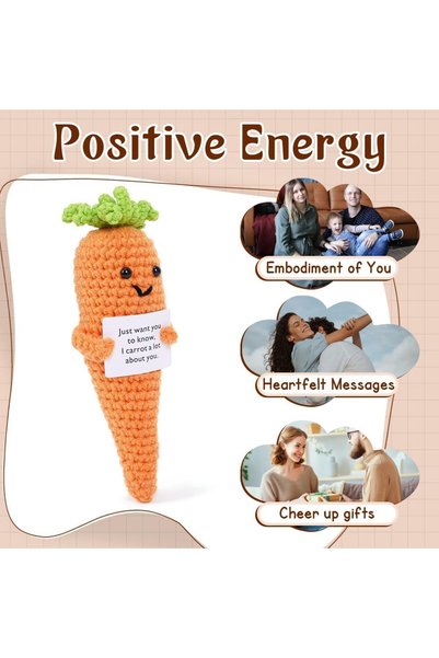 Generic Funny Knitted Positive Carrot Dolls, Funny Crochet Toys with Encourag...