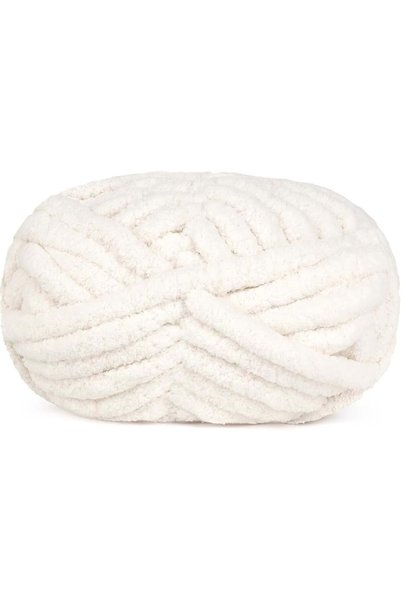 Generic Super Bulky Chunky Yarn 1 Pack, 25 Yards 8oz White Chenille Yarn for ...