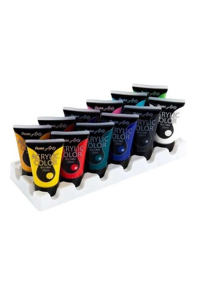 Generic 12-Piece Acrylic Colour Tube Set Multicolour
