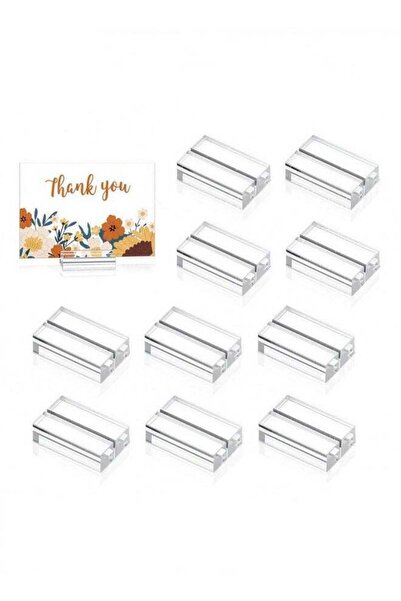 Generic 10Pcs Clear Acrylic Table Number Stands 5×3×1cm Name Card Holders Wed...