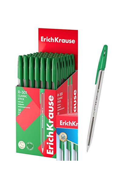 Generic 50-Piece R-301 Stick Ballpoint Pens 1.0mm Tip Green Ink