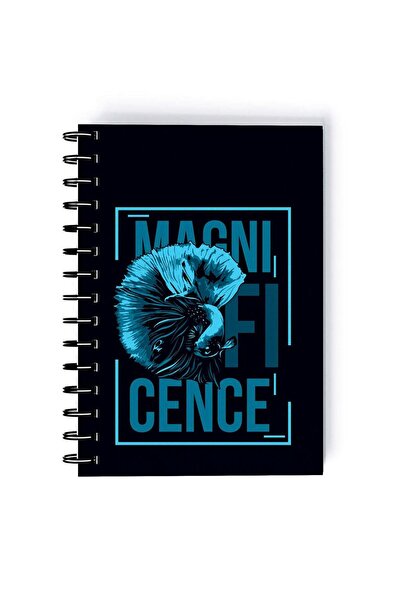 Generic Spiral A5 Notebook Wild Animals Fish Magnificient Blue Aesthetic