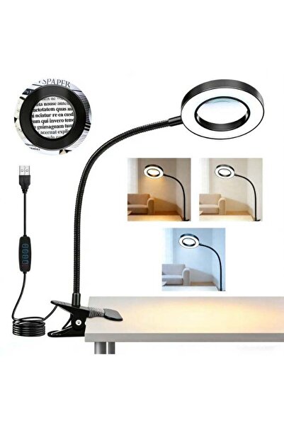 Generic ELEPHANTBOAT® USB Desk Clip Light, 3-Color LED Reading Light Desk Lam...