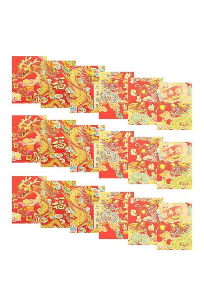 Generic 2024 Chinese New Year Red Envelopes - Large Dragon Year Lucky Money P...