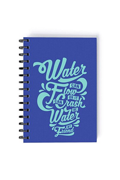 Generic Water Can Flow Design Rectangle Spiral A5 Notebook Multicolour