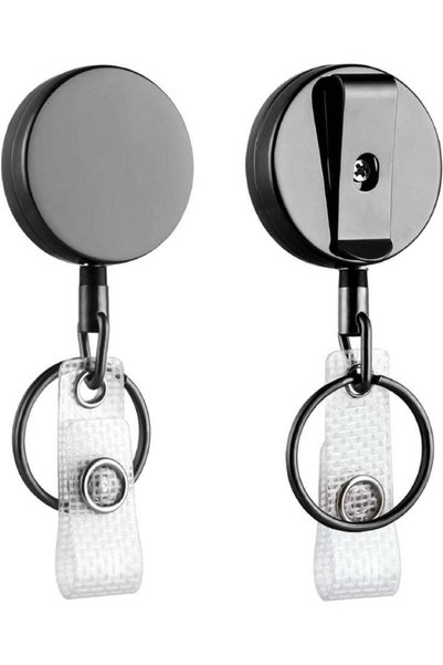 Generic 2 Pack Heavy Duty Retractable Badge Holder Reel, Metal ID Badge Holde...