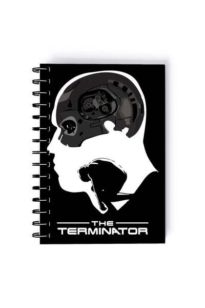 Generic The Terminator Theme Printed Spiral A5 Notebook Grey/Black