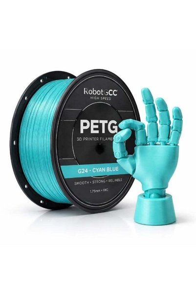Generic RobotGCC PETG Cyan 3D Printer Filament 1.75mm 1KG, Durable Low-Warpin...