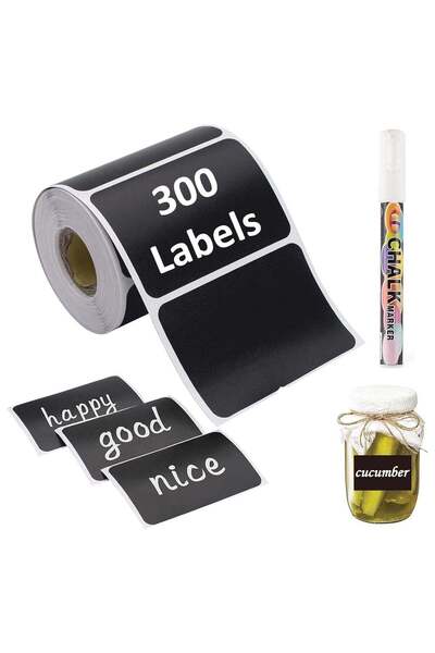 Generic Chalkboard Labels with White Marker, Waterproof Rewritable Stickers f...