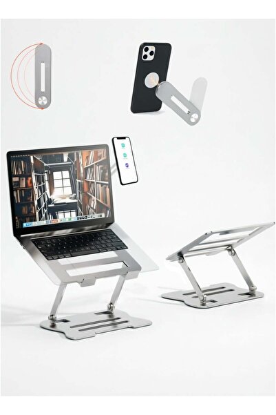 Generic 360°Rotating Laptop Stand + Magnetic Mobile Device Extension Stand Se...