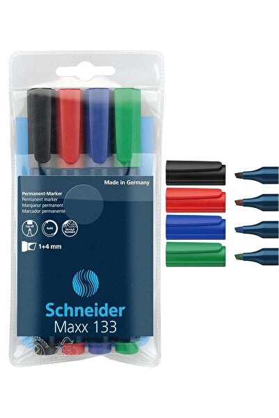 Generic 4-Piece Maxx 133 Permanent Marker Chisel Tip Multicolour
