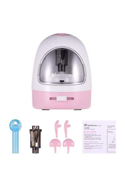Generic Durable Electric Pencil Sharpener Pink/White