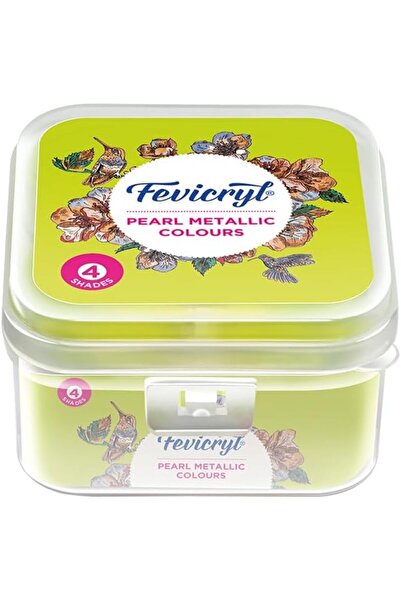 Generic Pidilite Fevicryl Pearl Metallic Colors Set - 4 Shades (Silver, Gold,...