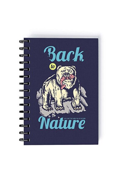 Generic Spiral A5 Notebook Wild Animals Bear Nature Blue Aesthetic