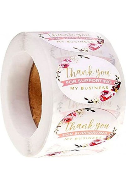 Generic 500-Piece Thank You For Supporting My Business Printed Labels Multico...