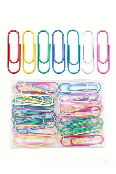 Generic 40 Pack 100mm Jumbo Paper Clips, Extra Large Vinyl Coated Metal Paper...