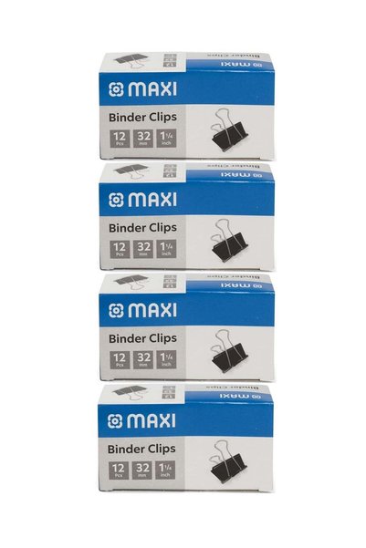 Generic 48-Piece Binder Clip 32mm Size Black