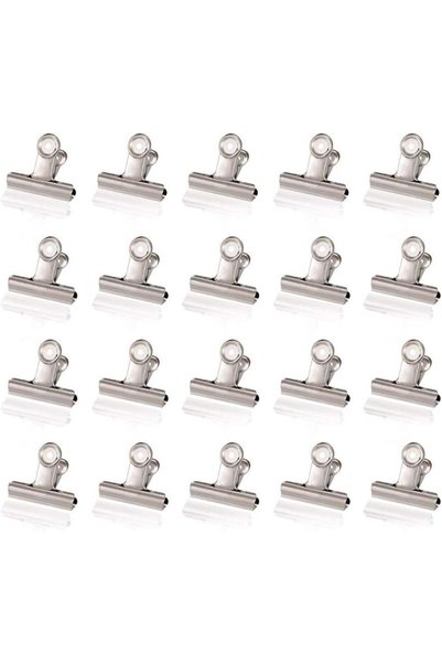 Generic Metal Bulldog Clips, 1.25 Inch Stainless Steel Binder Clips, Pack of 20