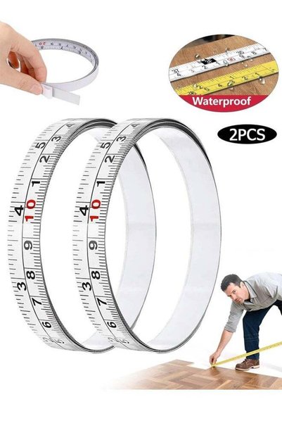 Generic 2 Pack Measure Tape with Adhesive Backing - Tearable Adhesive Ruler -...