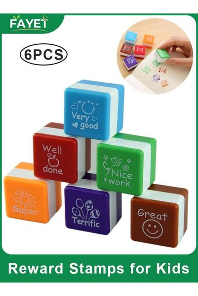 Generic 6-Pack Motivational Teacher Stamps for Kids, Self-Inking Classroom Re...