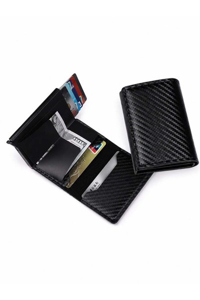 Generic RFID Blocking Carbon Fiber Card Holder Wallet, Slim Anti-Demagnetizat...