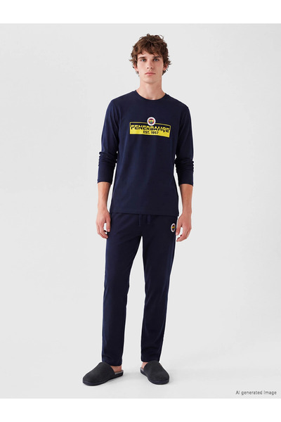 LC Waikiki Navy Blue Fenerbahçe Printed Pajama Set