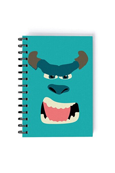 Generic Three Eyed Monster Printed Spiral A5 Notebook Pink/Black/Green