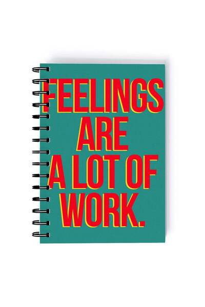 Generic Spiral A5 Notebook Sarcasm and Fun Typography Feelings are Work Green...